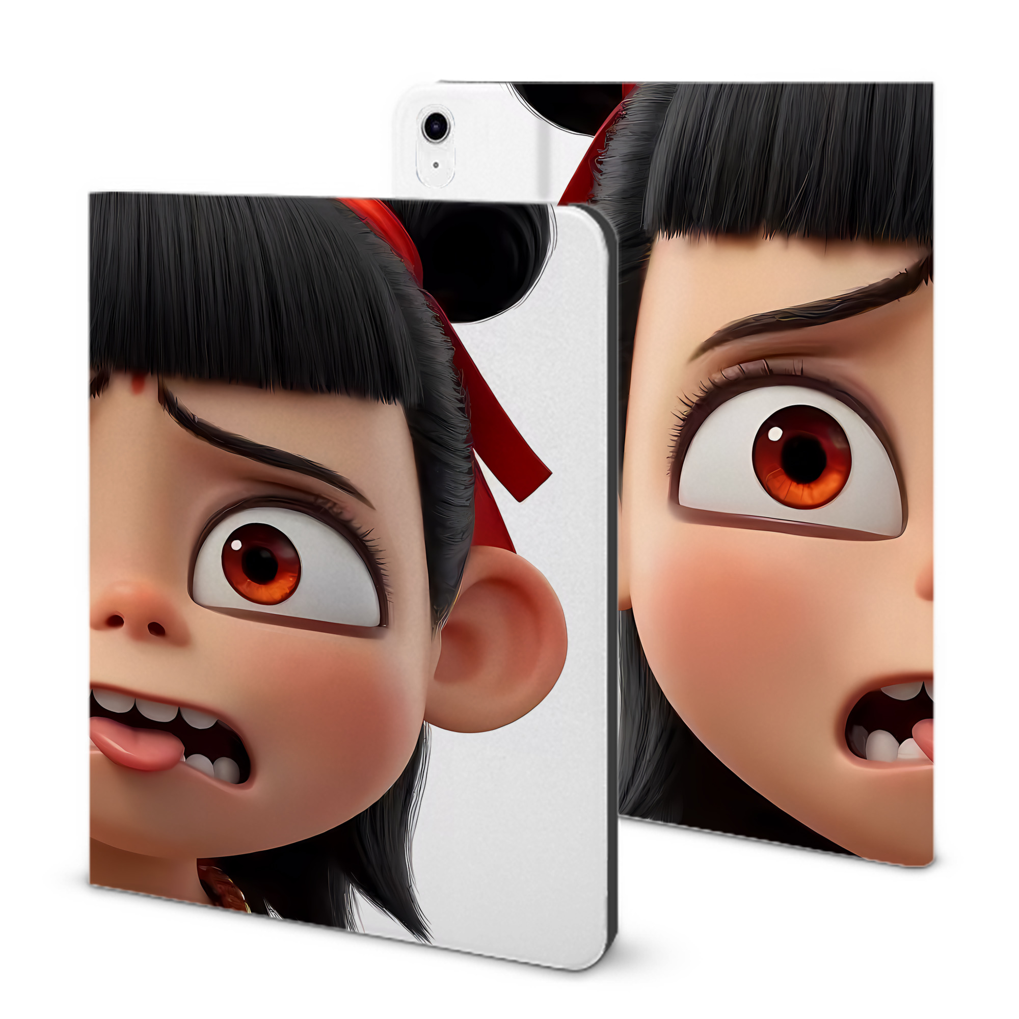 （画像用） Ne Zha 2 ナタ 魔童の大暴れ IPad ケース ブック型 PUレザー TPU 耐衝撃 軽量 薄型 ペン収納なし 全面保護 IPad 各モデル対応